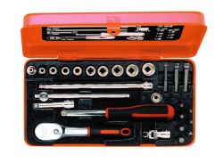 Bahco 6722M Socket sets, 1/4", 27 pieces