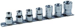 Bahco 7400TORX-ER/S7 Socket Set 3/8", 7400Torx-E On Strip, 7-Piece
