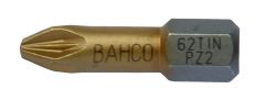 Bahco 62TIN/PZ1 Tin bit for Pozidriv head screws, 25mm, in plastic box of 10 pcs