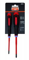 Bahco BE-9894SL Insulated ERGO™ SLIM screwdrivers set, 2pcs Slim Twinpack Pz1/2 2Pcs