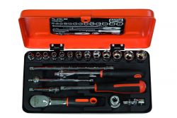 Bahco 6721NM Socket sets, 1/4", 21 pieces