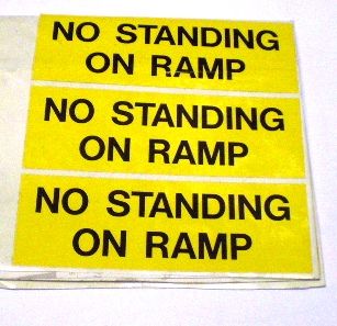 No Ramp Sign Animated No Standing Ramp. Sticker SWL000015 | Labels & Signage Spare Parts ...